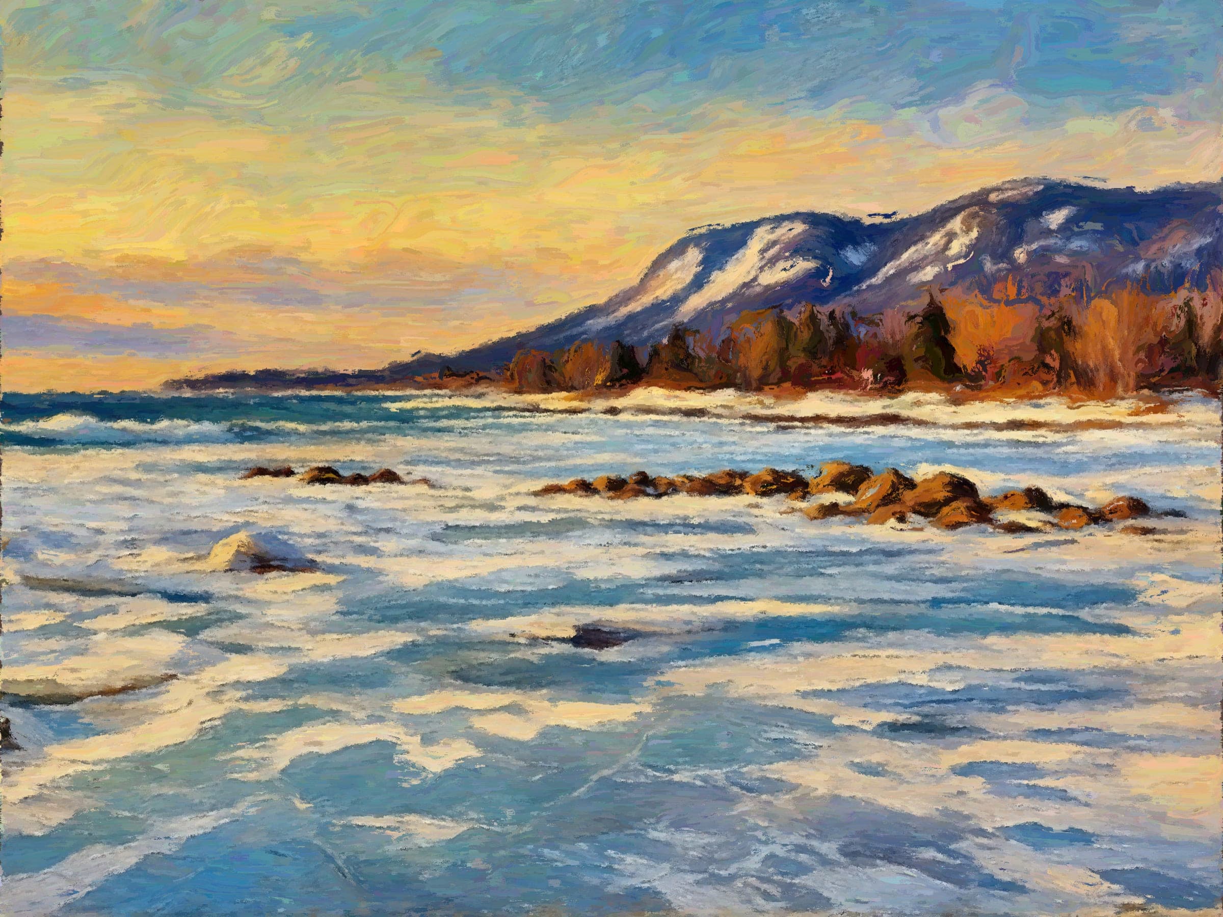 Custom Wall Calendar, example artwork: Council Beach